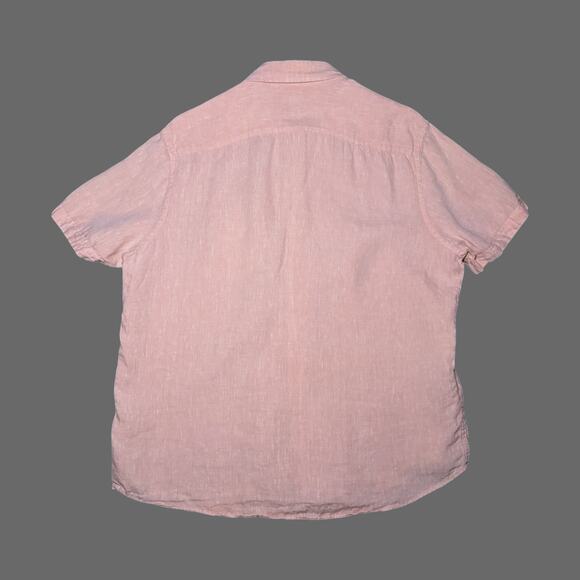 Baird McNutt Linen Murano Mens Pink SS Button Up Size L GUC - Picture 7 of 7